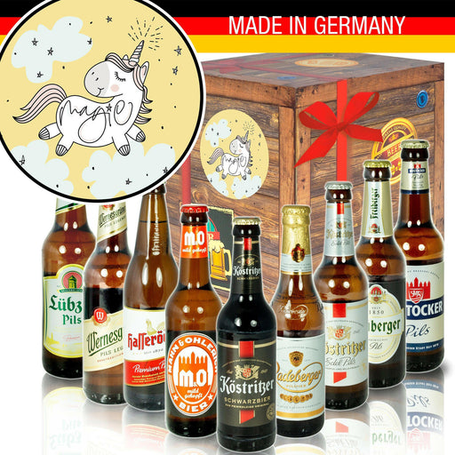 Einhorn - Geschenkbox "Ostbiere" 9er Set - Ossiladen I Ostprodukte Versand