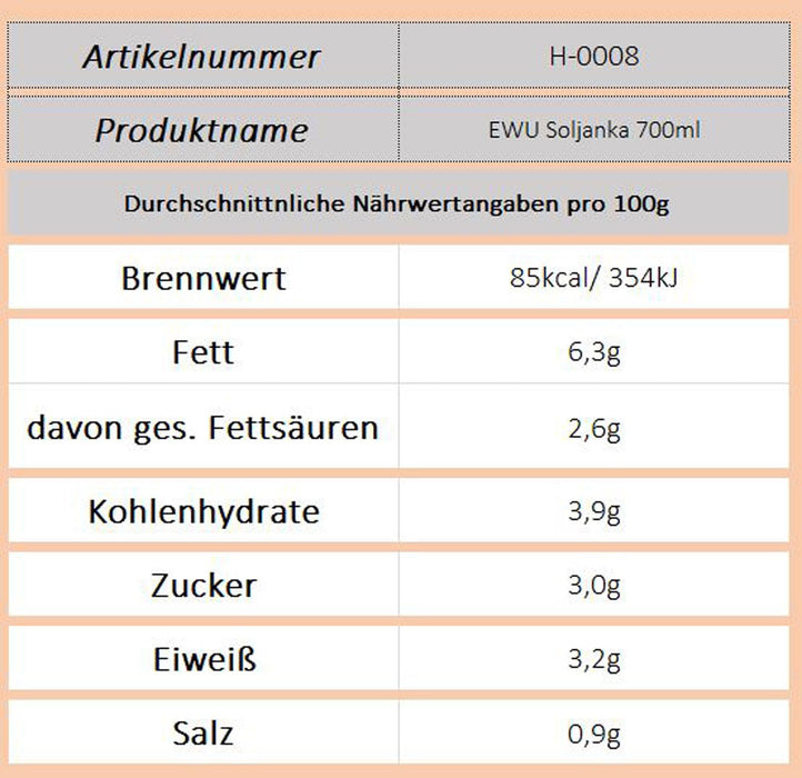 EWU Soljanka 700 ml - Ossiladen I Ostprodukte Versand