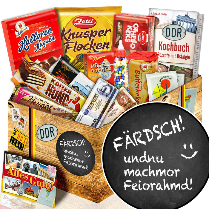 Färdsch! Und nu machmor Feiorahmd - Süßigkeiten Set DDR L - Ossiladen I Ostprodukte Versand