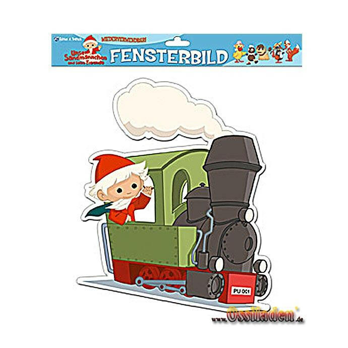 Fensterbild - Sandmännchen Lokomotive