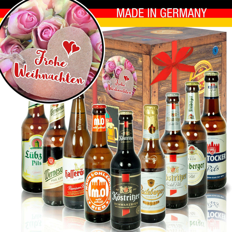 Frohe Weihnachten - Geschenkbox "Ostbiere" 9er Set - Ossiladen I Ostprodukte Versand