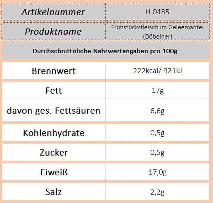 Frühstücksfleisch im Geleemantel (Döbelner) - Ossiladen I Ostprodukte Versand