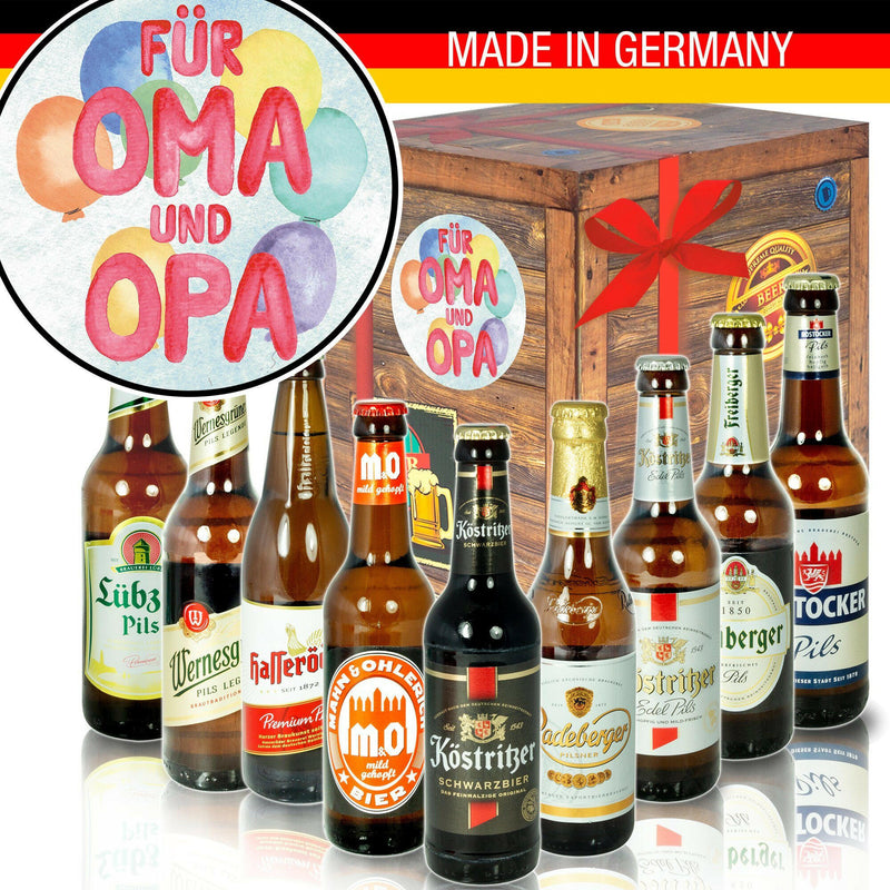 Für Oma & Opa - Geschenkbox "Ostbiere" 9er Set - Ossiladen I Ostprodukte Versand