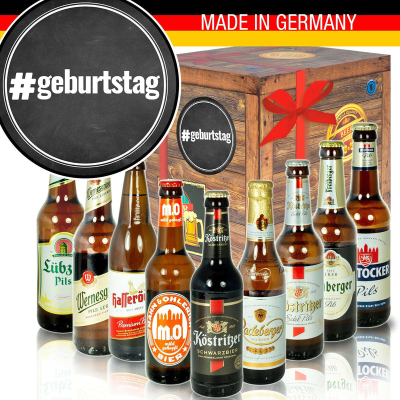 #geburtstag - Geschenkbox "Ostbiere" 9er Set - Ossiladen I Ostprodukte Versand