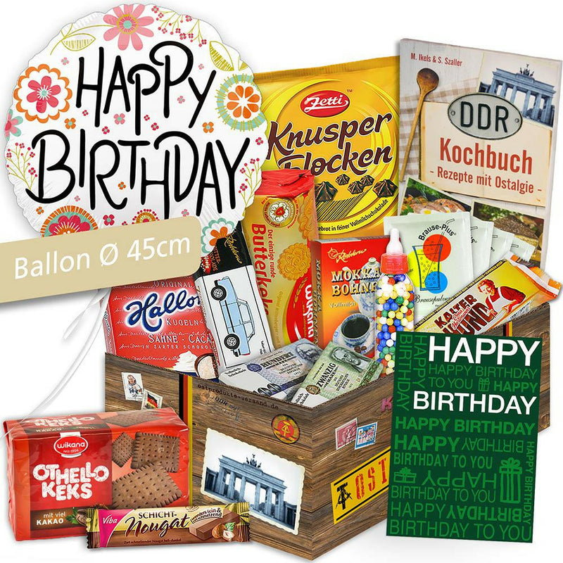 Geburtstagsbox süß mit Ballon - Ossiladen I Ostprodukte Versand