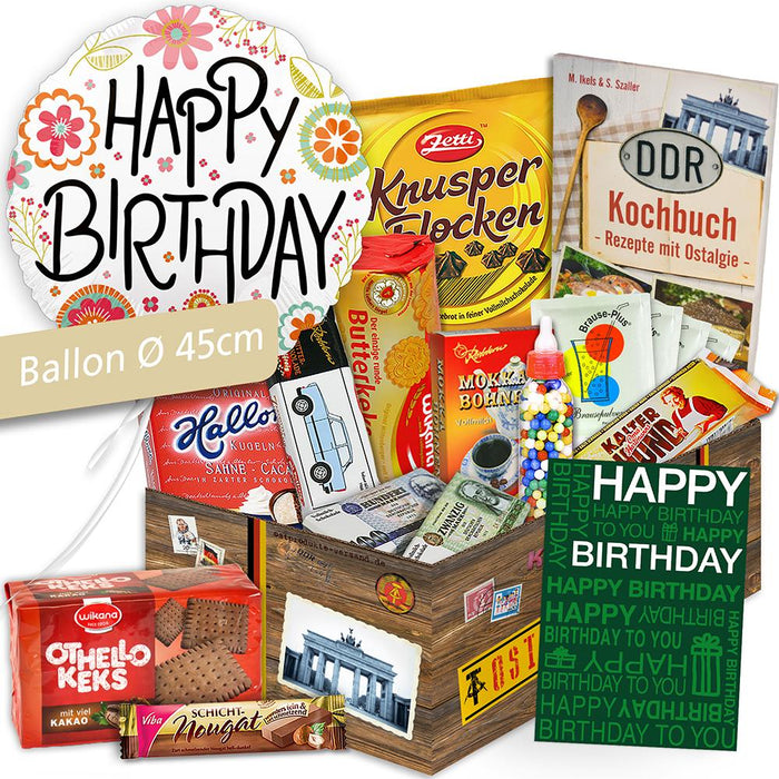 Geburtstagsbox süß mit Ballon - Ossiladen I Ostprodukte Versand