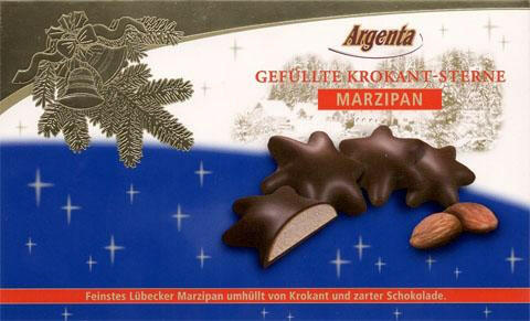 gefüllte Krokant-Sterne - Marzipan (Argenta)