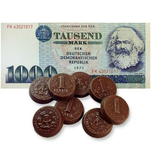 Geldschein gefüllt mit Schokogeld