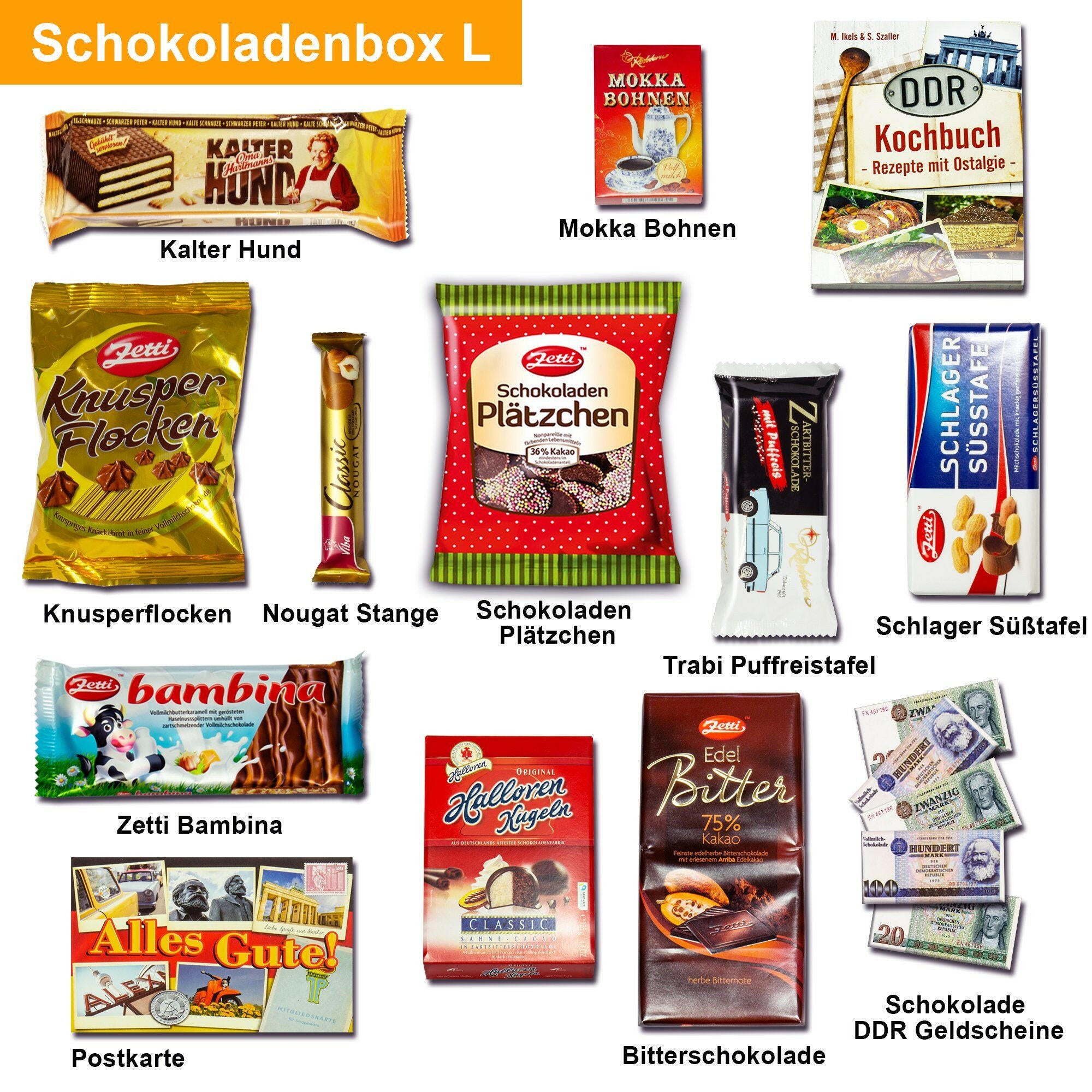 Geschenk Set Ostpaket "Schokoladenbox L" - Ossiladen I Ostprodukte Versand