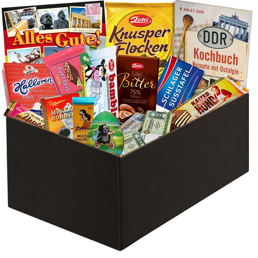 Geschenk Set Ostpaket "Schokoladenbox L" in schwarzer Geschenkverpackung