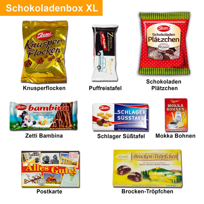 Geschenkeset Ostpaket "Schokoladenbox XL" - Ossiladen I Ostprodukte Versand