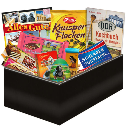 Geschenkset Ostpaket "Schokoladenbox M" in schwarzer Geschenkverpackung - Ossiladen I Ostprodukte Versand