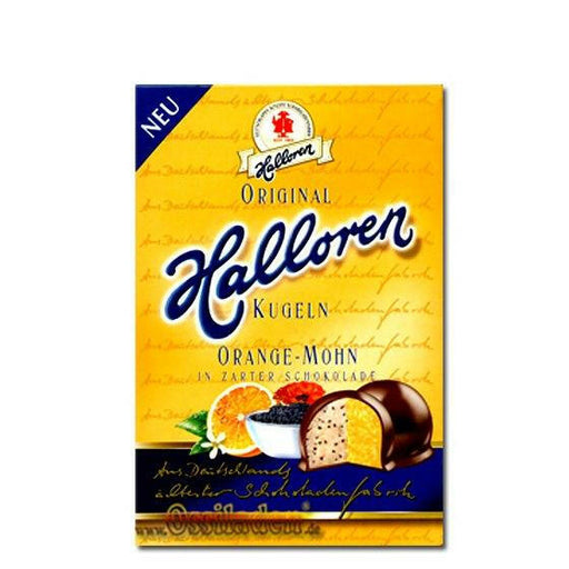 Halloren Kugeln Orange-Mohn