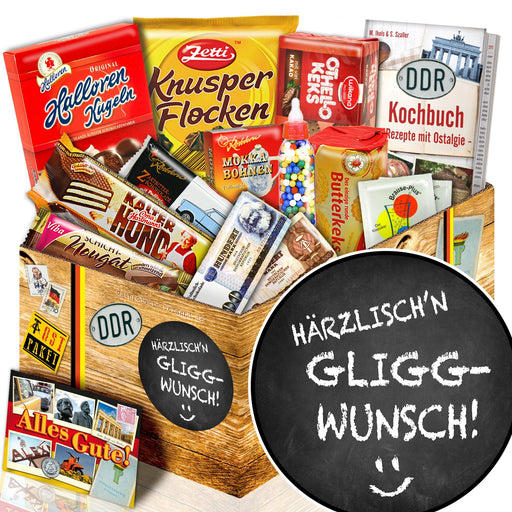 Härrzlisch'n Gliggwunsch - Süßigkeiten Set DDR L - Ossiladen I Ostprodukte Versand