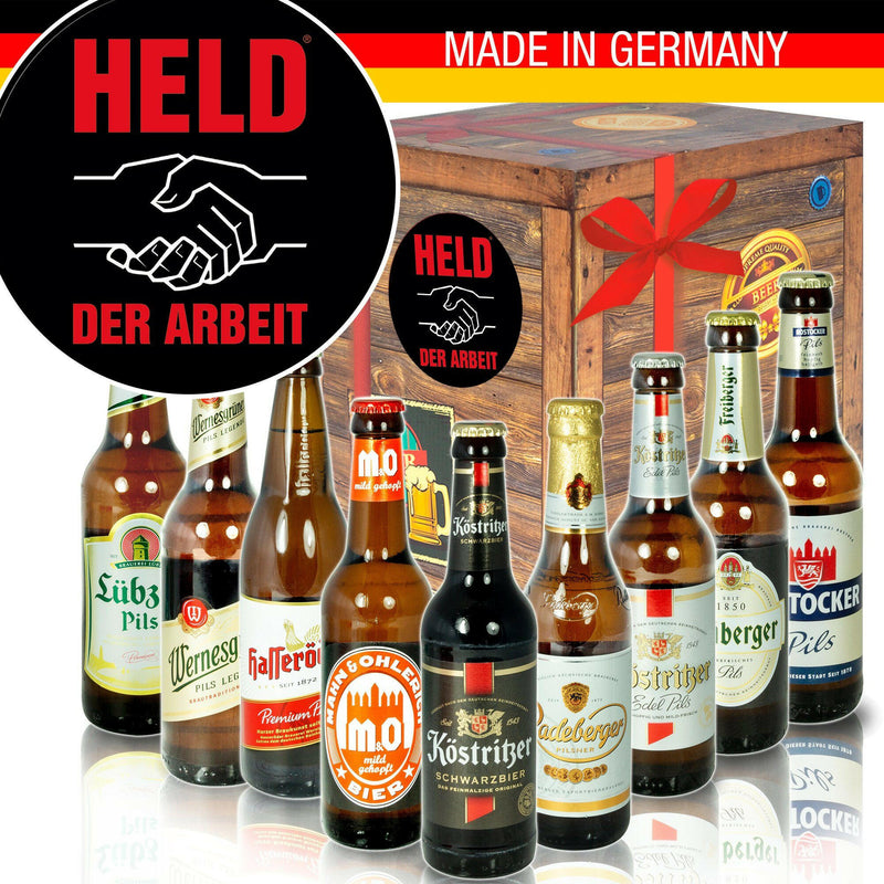 Held der Arbeit - Geschenkbox "Ostbiere" 9er Set - Ossiladen I Ostprodukte Versand