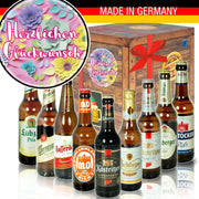Herzlichen Glückwunsch Blume - Geschenkbox "Ostbiere" 9er Set - Ossiladen I Ostprodukte Versand