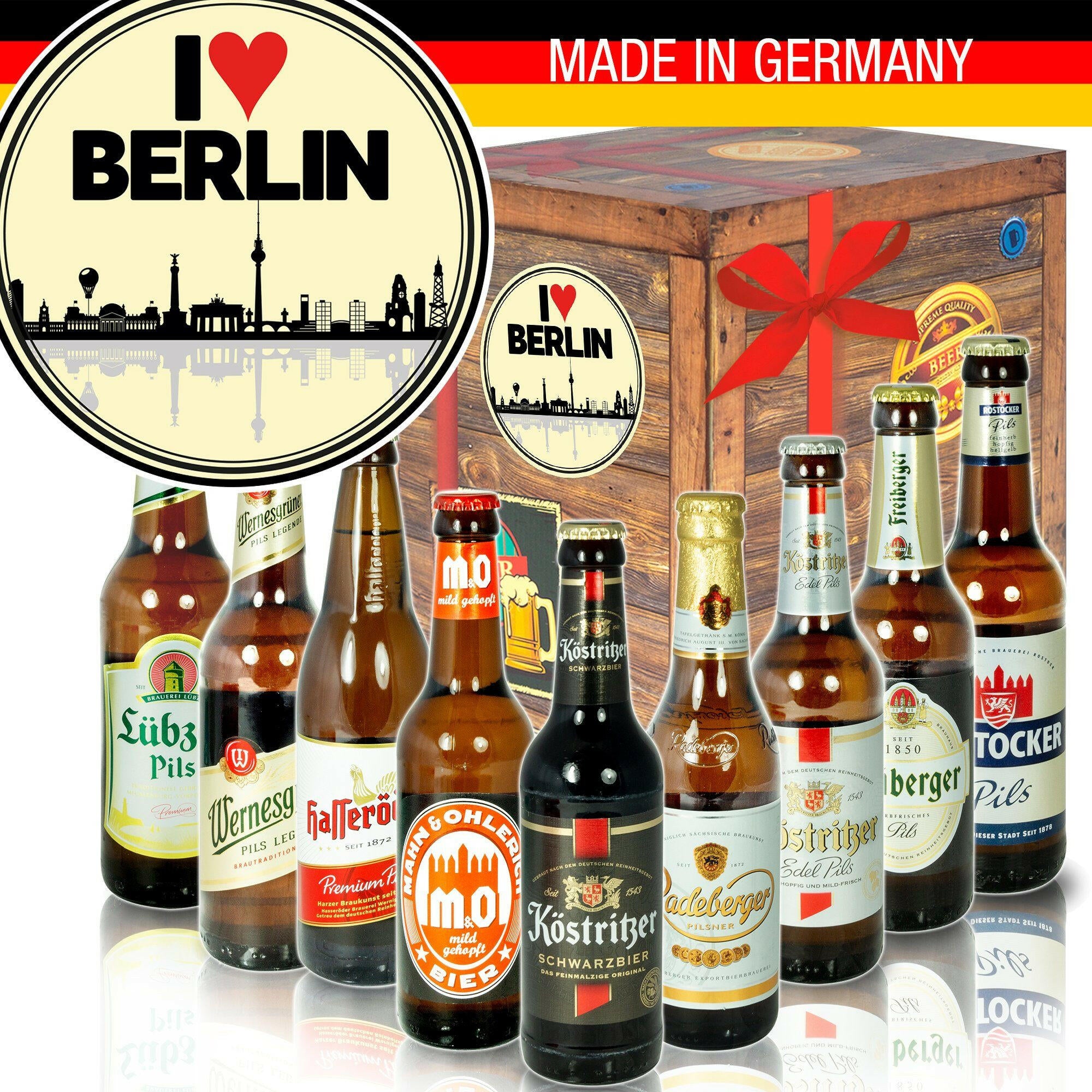 I Love Berlin - Bier Geschenk "Ostbiere" 9er Set - Ossiladen I Ostprodukte Versand