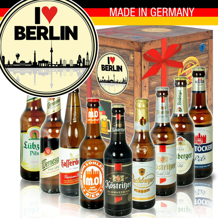 I Love Berlin - Bier Geschenk "Ostbiere" 9er Set - Ossiladen I Ostprodukte Versand