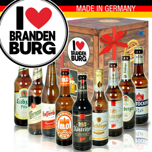 I Love Brandenburg - Geschenkbox "Ostbiere" 9er Set - Ossiladen I Ostprodukte Versand