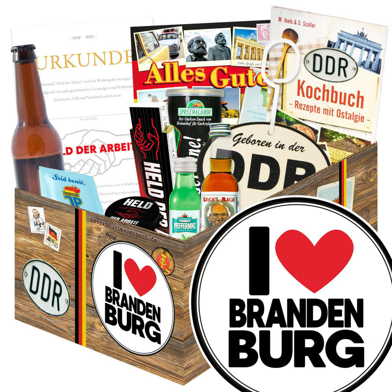 I Love Brandenburg - Geschenkset Ostpaket "Männer Box" - Ossiladen I Ostprodukte Versand