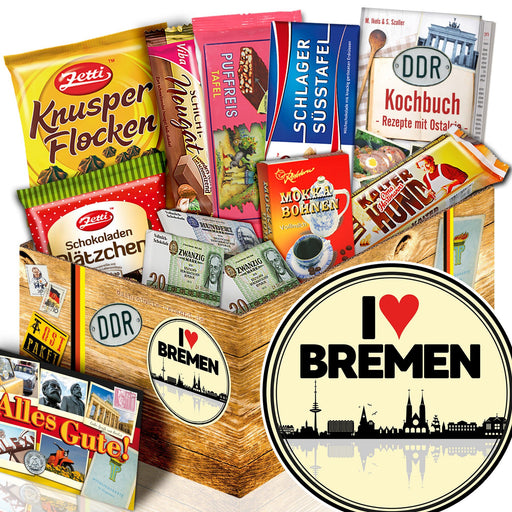 I Love Bremen - Geschenkset Ostpaket "Schokoladenbox M" - Ossiladen I Ostprodukte Versand