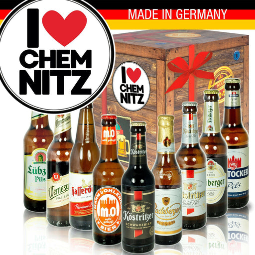 I Love Chemnitz - Geschenkbox "Ostbiere" 9er Set - Ossiladen I Ostprodukte Versand