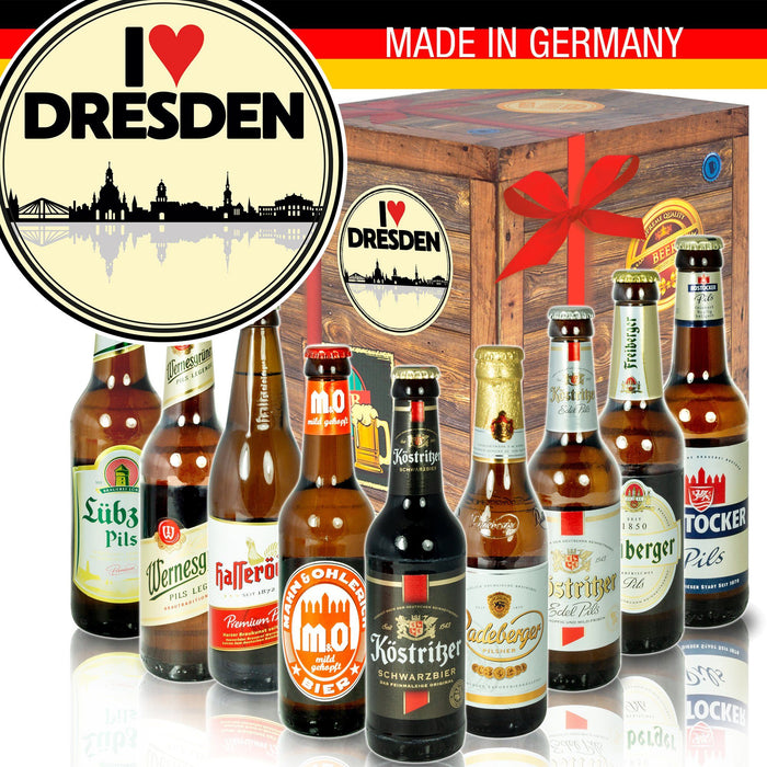 I Love Dresden - Bier Geschenk "Ostbiere" 9er Set - Ossiladen I Ostprodukte Versand