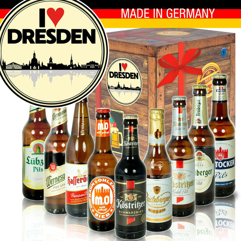 I Love Dresden - Bier Geschenk Set "Ostbiere" 9er Set - Ossiladen I Ostprodukte Versand