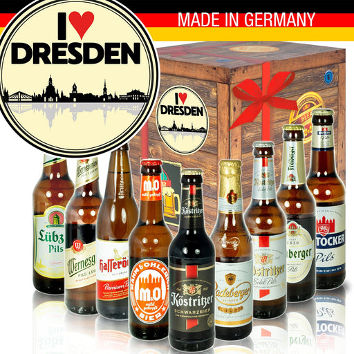I Love Dresden - Bier Geschenk Set "Ostbiere" 9er Set - Ossiladen I Ostprodukte Versand