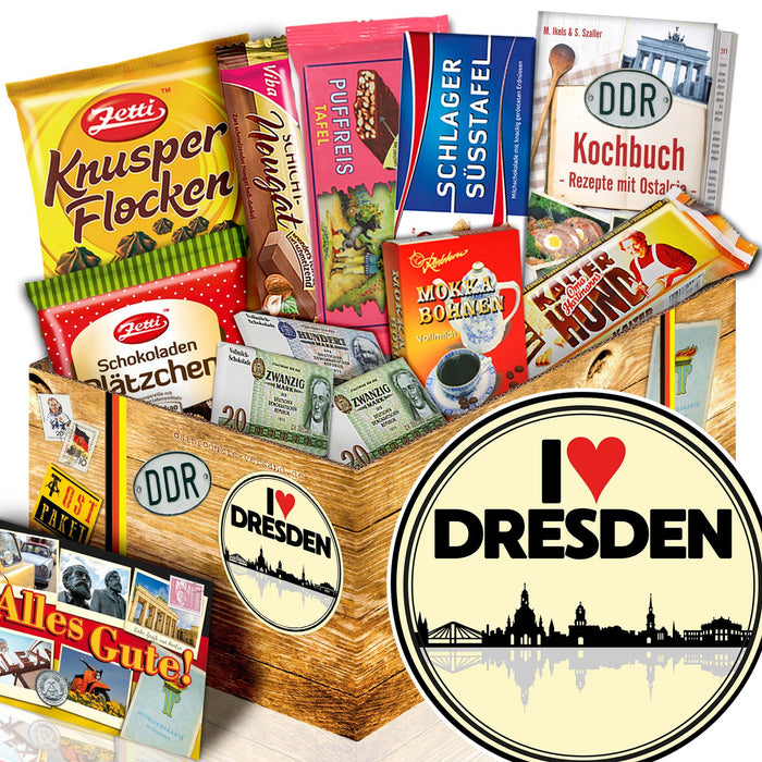 I Love Dresden - Geschenkset Ostpaket "Schokoladenbox M" - Ossiladen I Ostprodukte Versand