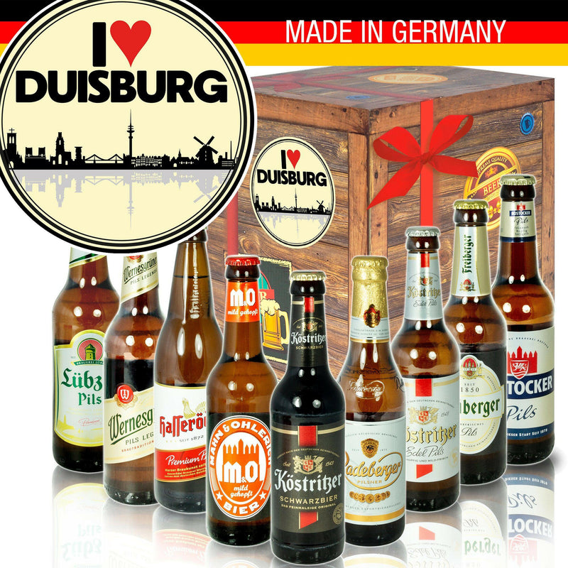 I Love Duisburg - Geschenkbox "Ostbiere" 9er Set - Ossiladen I Ostprodukte Versand