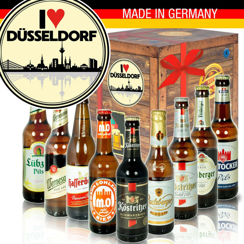 I Love Düsseldorf - Geschenkbox "Ostbiere" 9er Set - Ossiladen I Ostprodukte Versand