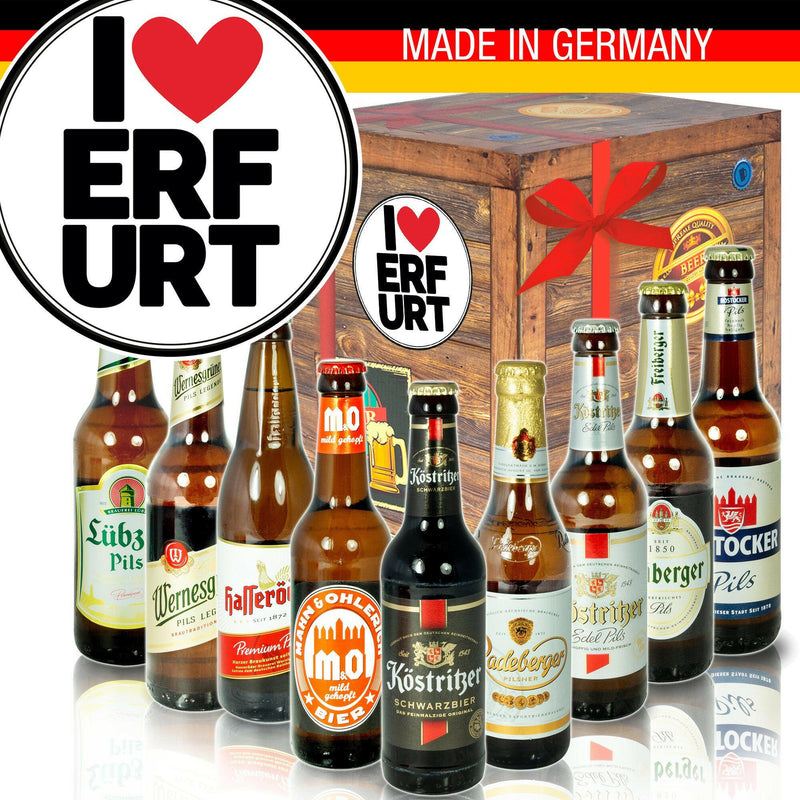 I Love Erfurt - Geschenkbox "Ostbiere" 9er Set - Ossiladen I Ostprodukte Versand