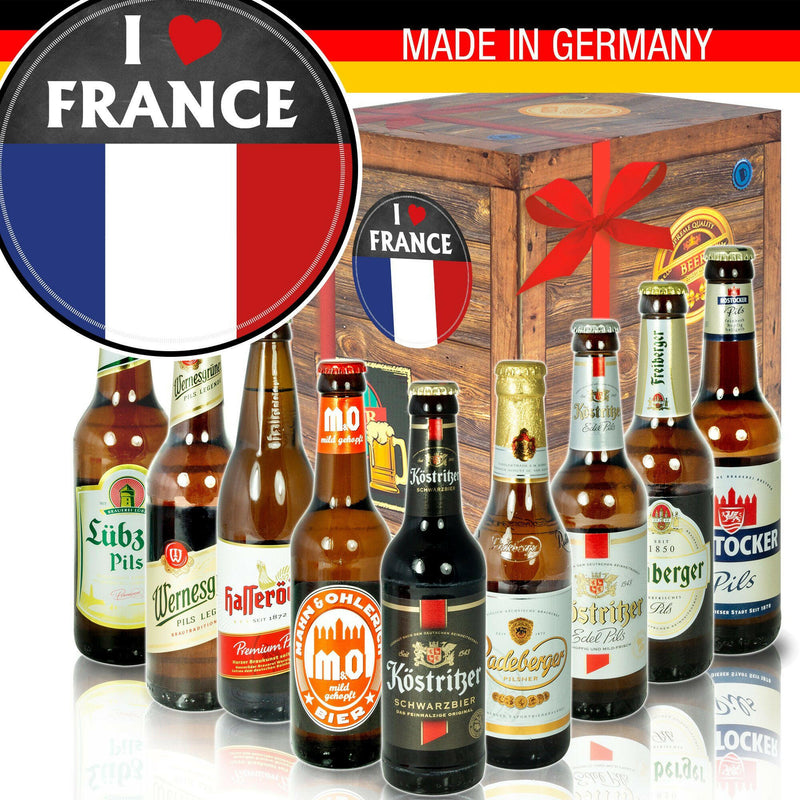 I Love France - Geschenkbox "Ostbiere" 9er Set - Ossiladen I Ostprodukte Versand