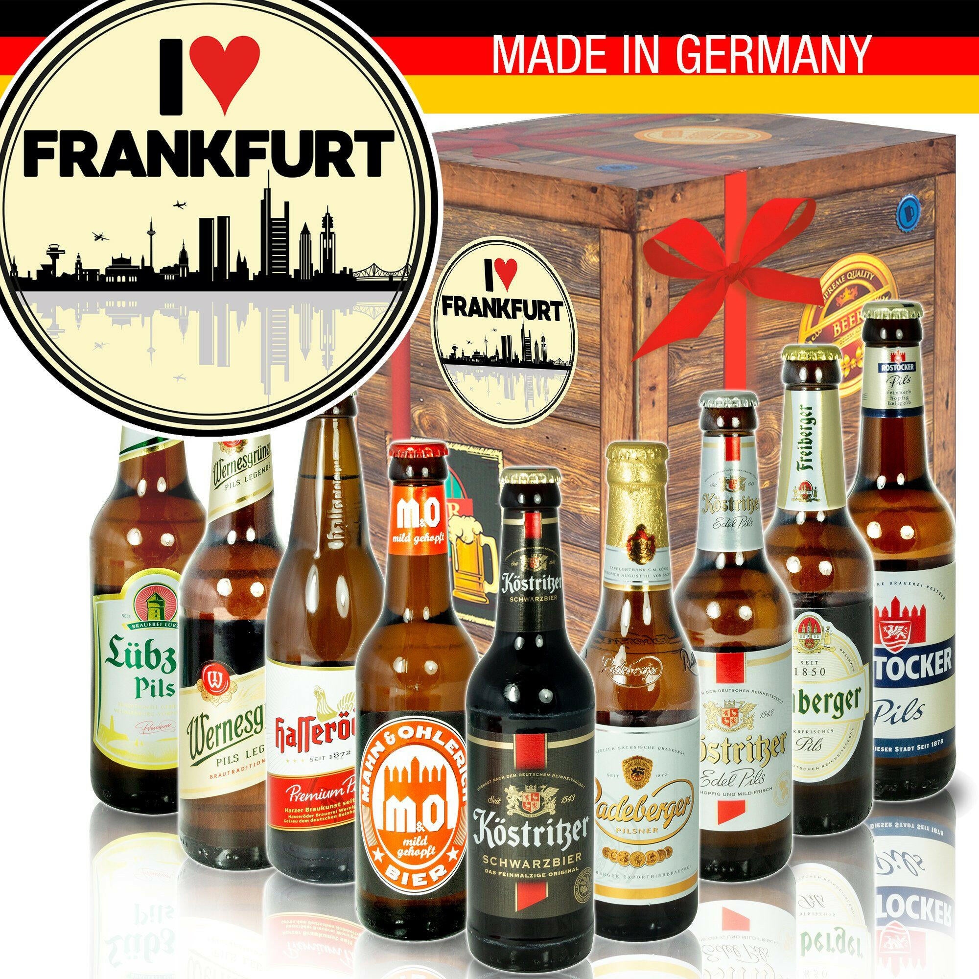 I Love Frankfurt - Geschenkbox "Ostbiere" 9er Set - Ossiladen I Ostprodukte Versand