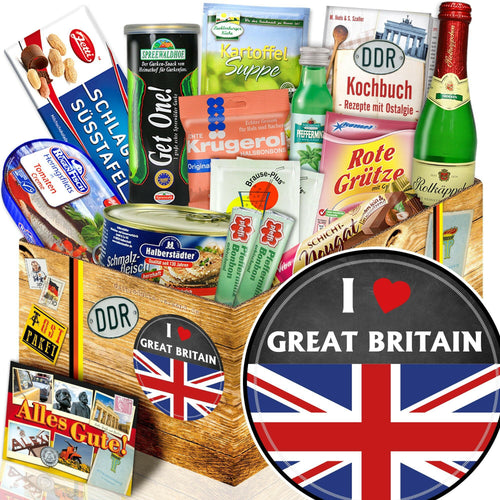 I love Great Britain - Spezialitäten Set M - Ossiladen I Ostprodukte Versand