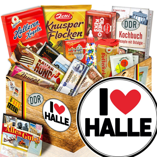I love Halle - Süßigkeiten Set DDR L - Ossiladen I Ostprodukte Versand