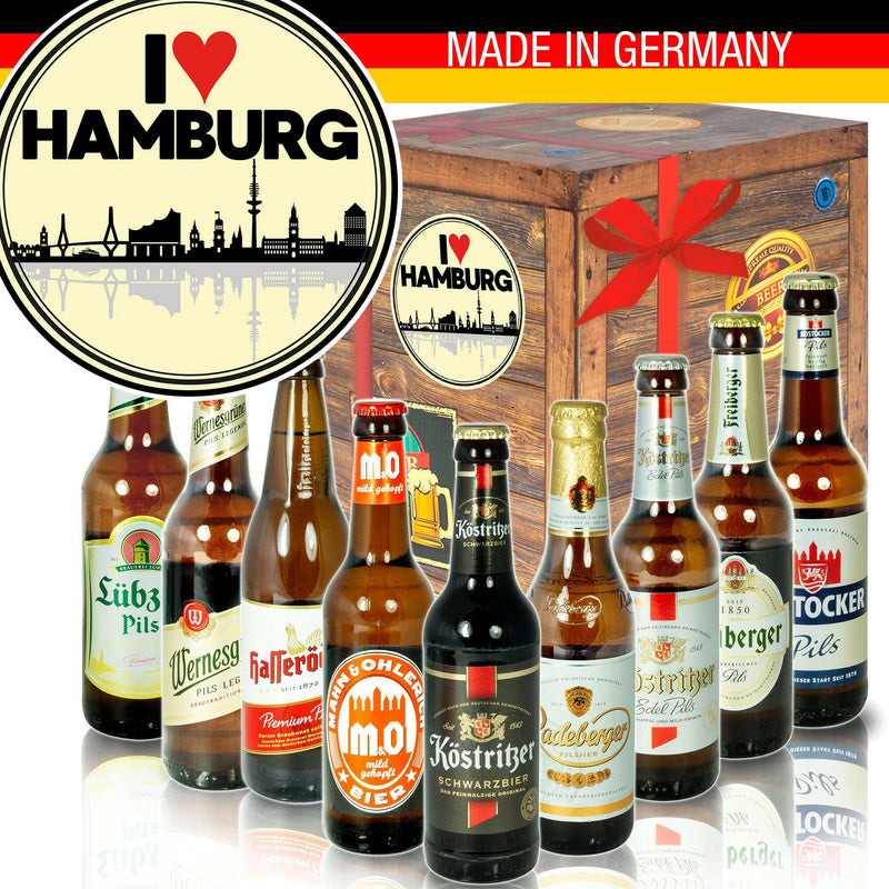 I Love Hamburg - Geschenkbox "Ostbiere" 9er Set - Ossiladen I Ostprodukte Versand