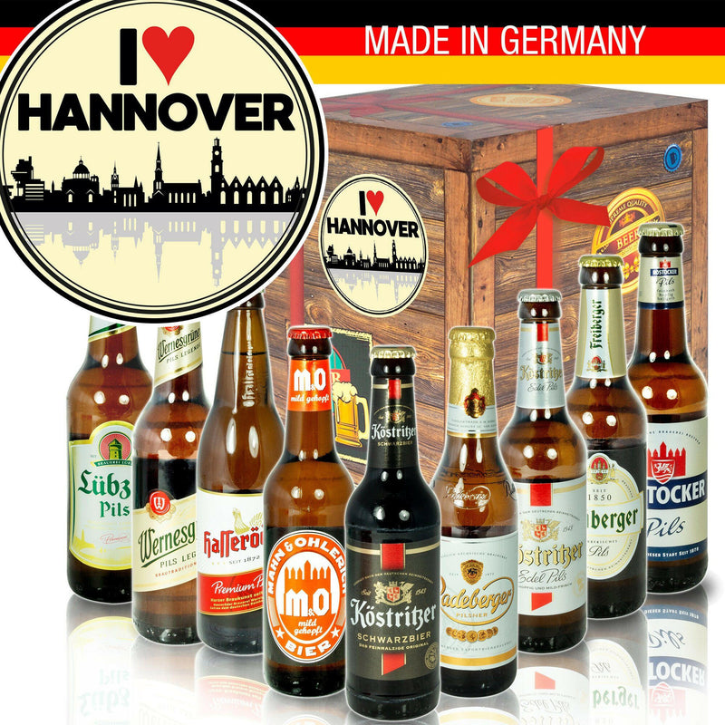 I Love Hannover - Geschenkbox "Ostbiere" 9er Set - Ossiladen I Ostprodukte Versand