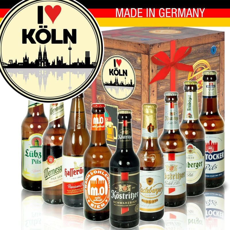 I Love Köln - Geschenkbox "Ostbiere" 9er Set - Ossiladen I Ostprodukte Versand