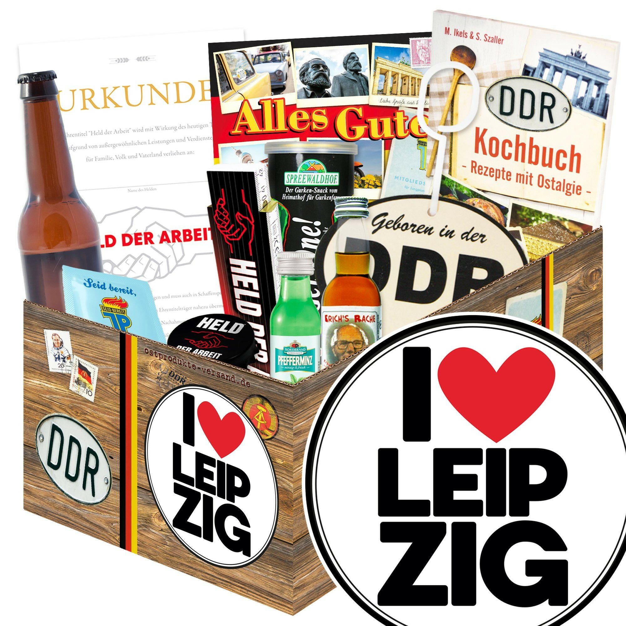 I love Leipzig - Geschenkset Ostpaket "Männer Box" - Ossiladen I Ostprodukte Versand