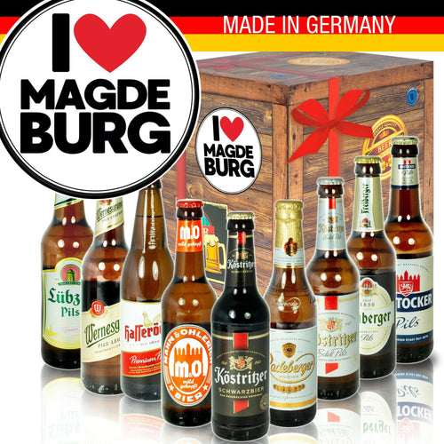 I Love Magdeburg - Geschenkbox "Ostbiere" 9er Set - Ossiladen I Ostprodukte Versand