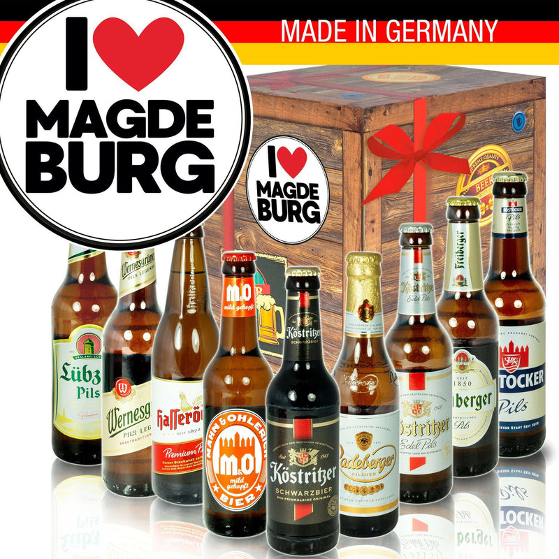I Love Magdeburg - Geschenkbox "Ostbiere" 9er Set - Ossiladen I Ostprodukte Versand