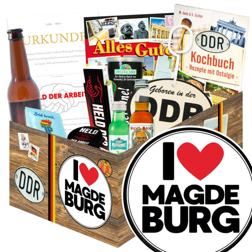 I love Magdeburg - Geschenkset Ostpaket "Männer Box" - Ossiladen I Ostprodukte Versand
