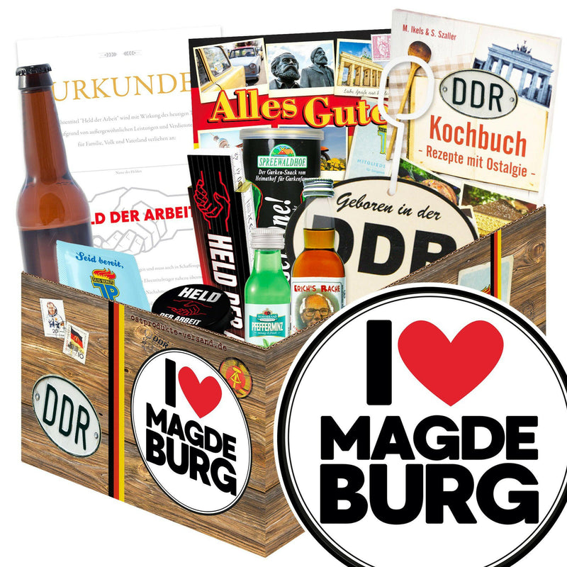 I love Magdeburg - Geschenkset Ostpaket "Männer Box" - Ossiladen I Ostprodukte Versand