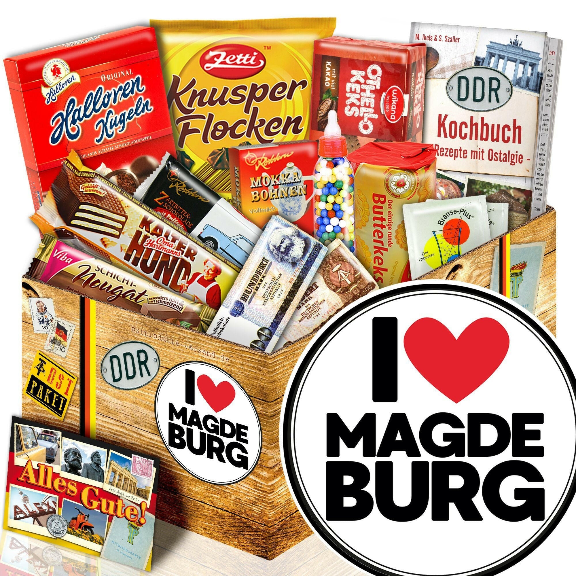 I love Magdeburg - Süßigkeiten Set DDR L - Ossiladen I Ostprodukte Versand