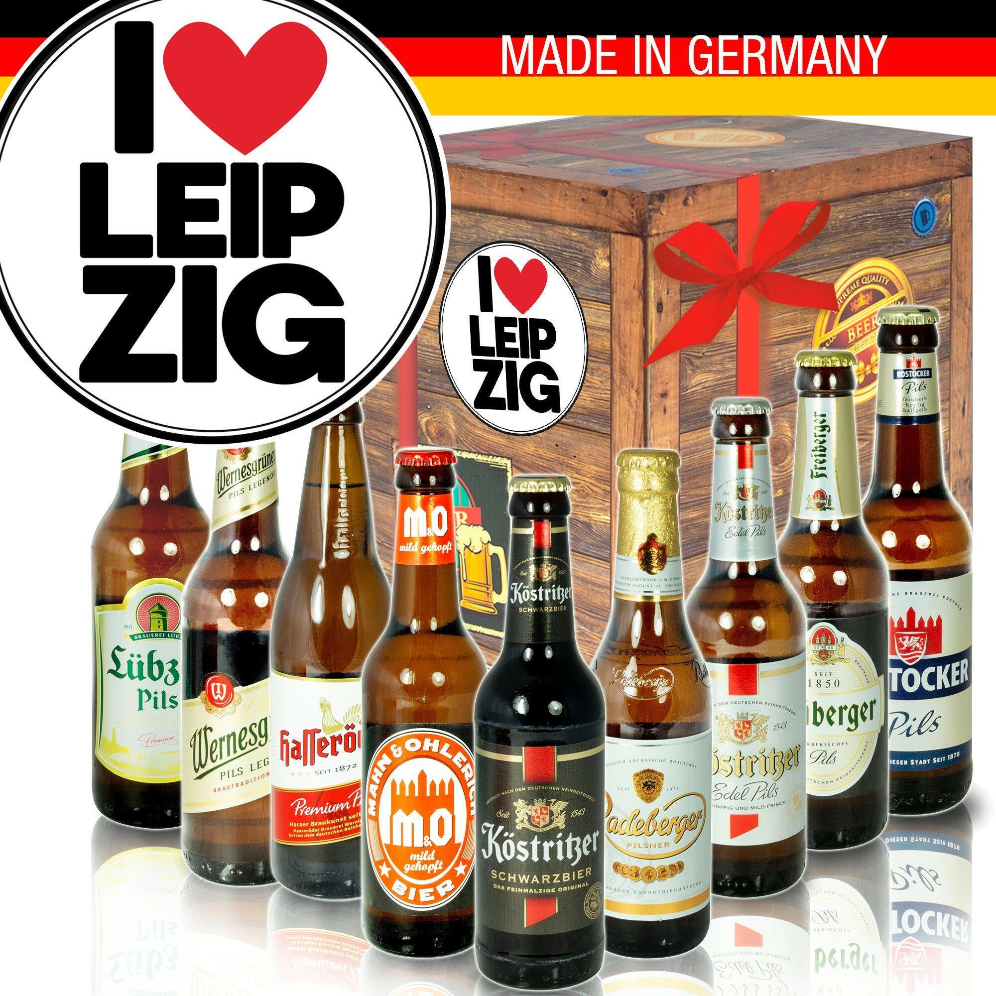 I Love Meipzig - Geschenkbox "Ostbiere" 9er Set - Ossiladen I Ostprodukte Versand