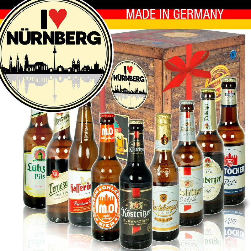 I Love Nürnberg - Geschenkbox "Ostbiere" 9er Set - Ossiladen I Ostprodukte Versand