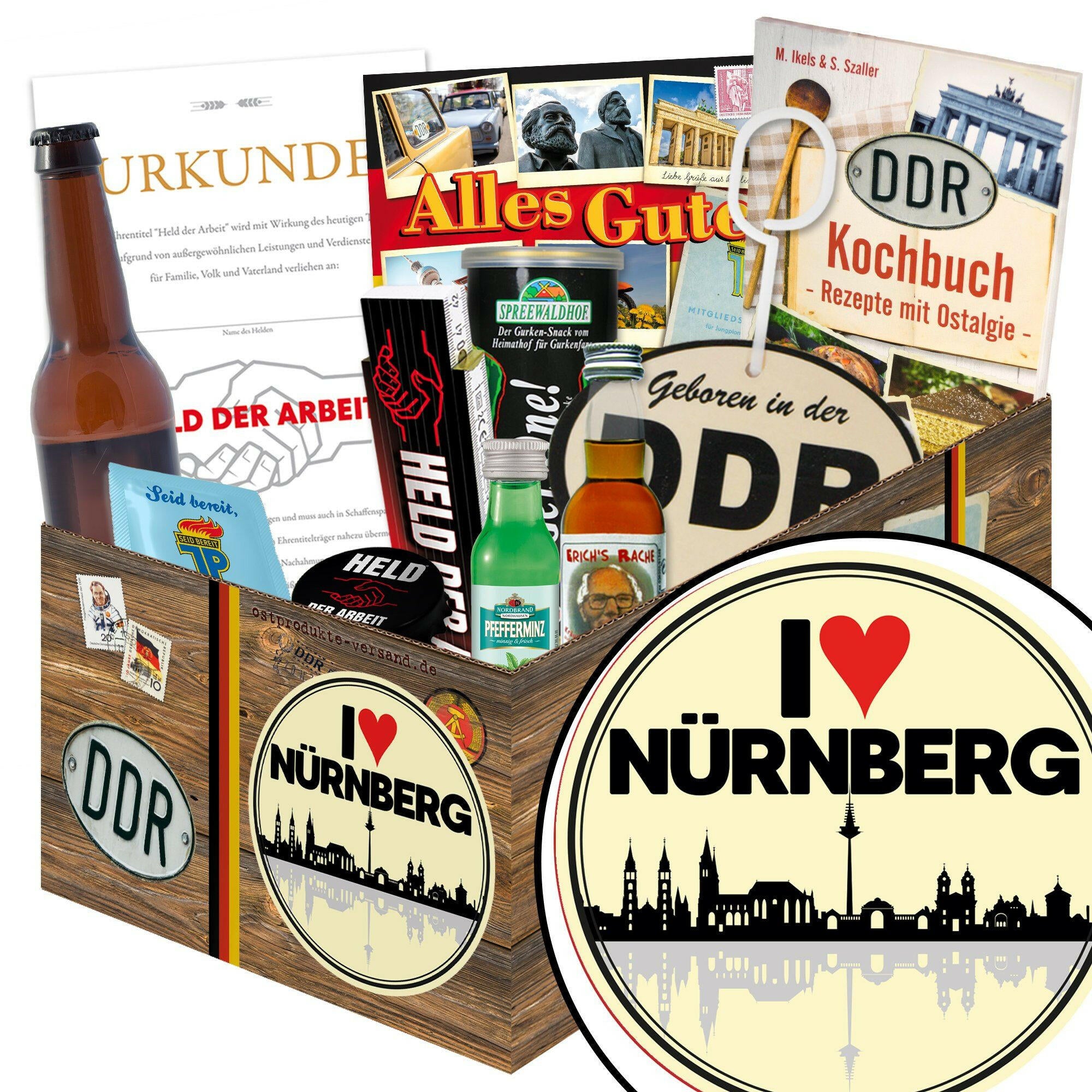 I Love Nürnberg - Geschenkset Ostpaket "Männer Box" - Ossiladen I Ostprodukte Versand