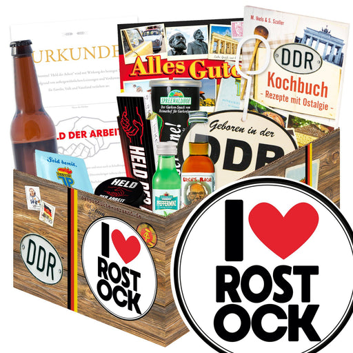 I love Rostock - Geschenkset Ostpaket "Männer Box" - Ossiladen I Ostprodukte Versand